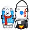 CocoNut Outdoor: Single & Double-Rider Foam Sleds - 2 Pack, Polar Bear & Rocket Ship - Lightweight Snow Toboggans, Slick Bottom, 110lb Cap Kid-Teen 5+